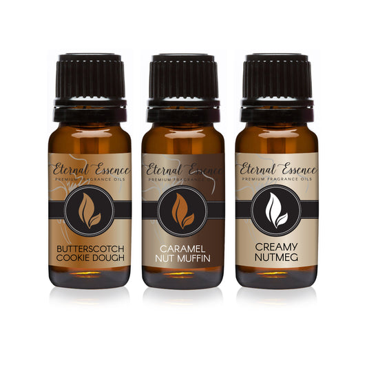 Trio (3) - Butterscotch Cookie Dough, Caramel Nut muffin & Creamy Nutmeg - 10ML